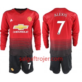 Manchester United Fodboldtrøjer ALEXIS 7 Børn Hjemmebanesæt 2018/19 Langærmet